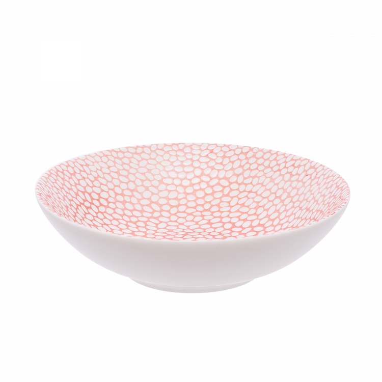 Teller tief strukturiert Coupe skin / weiss 19,5 cm – Flow