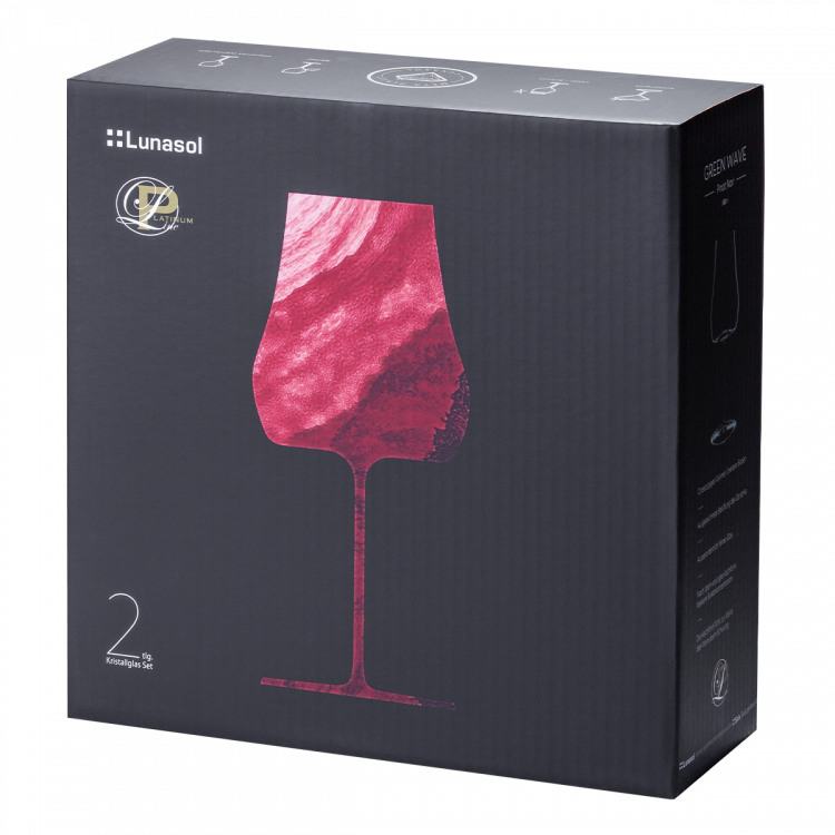 Bordeaux-Glas 530 ml Set 2-tlg. Green Wave Glas Lunasol