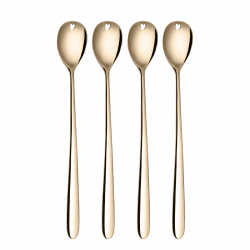 Latte Löffel mit Herz champagne 4er Set – Love Cutlery