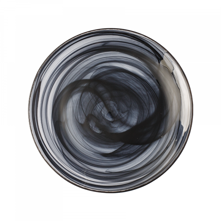 Teller flach schwarz 21 cm - Elements Glas