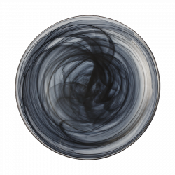Teller flach schwarz 28 cm - Elements Glas