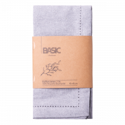 Stoffservietten 45 x 45 cm Silber-Melange, 2 Stk. - Basic Ambiente