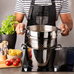 Pastatopf 24 cm, Merkur 6,5 l mit Glasdeckel Premium Lunasol