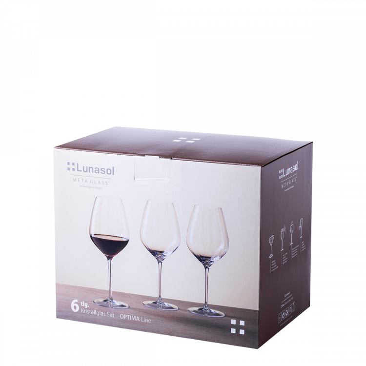 Rotweinglas 570 ml Set 6-tlg. - Optima Line Glas Lunasol