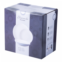 Keramik-Teller Set 12-tlg. – Elements East grey