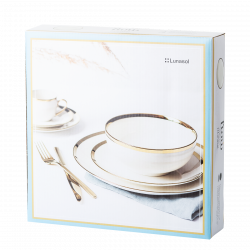 Teller flach Coupe 27 cm Set 4-tlg. - FLOW Lunasol mit Gold-Rand