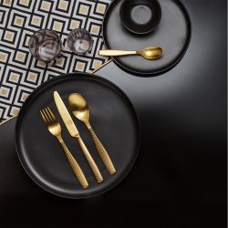 Besteckset 24 tlg. - Gaya All Satin Gold - Chevron