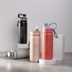 Thermo-Trinkflasche CNS Doppelwand 650 ml schwarz matt