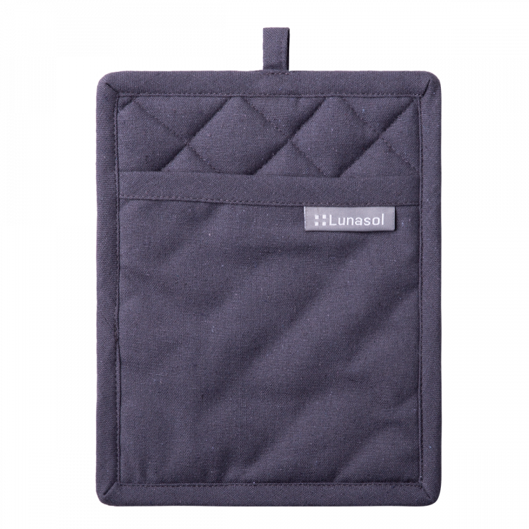 Topflappen 19 x 24 cm Stahlgrau - Basic Ambiente