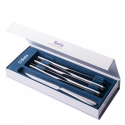 Steakmesser Set 6-tlg. in silber Magnetbox Alpha Stiel matt