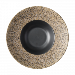 Pasta-/Gourmet Teller 27 cm Gaya RGB Sand schwarz matt Lunasol