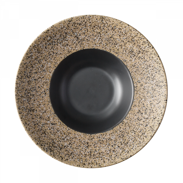 Pasta-/Gourmet Teller 27 cm Gaya RGB Sand schwarz matt Lunasol