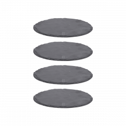 Schiefertablett-Set rund ø 9 cm 4 tlg. - Flow