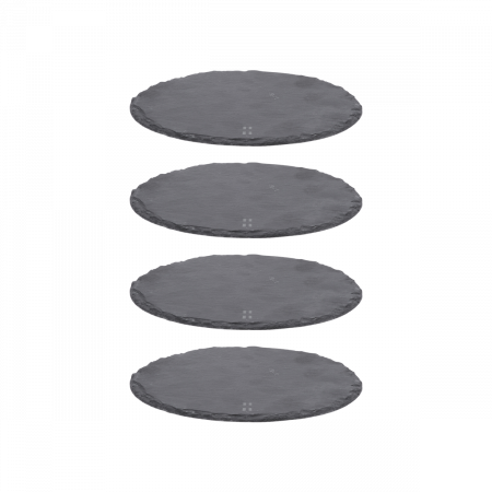 Schiefertablett-Set rund ø 9 cm 4 tlg. - Flow