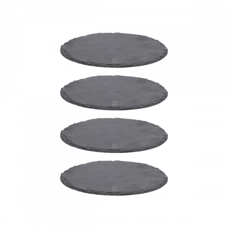 Schiefertablett-Set rund ø 9 cm 4 tlg. - Flow
