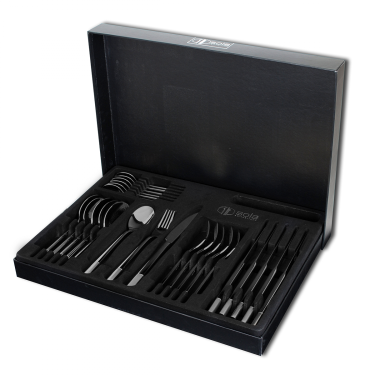 Besteckset 24 tlg. - Luxus schwarz