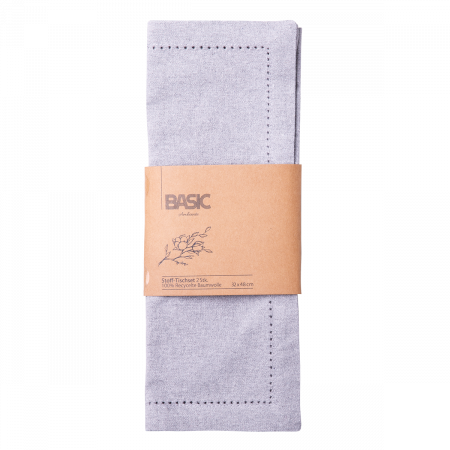 Stoff-Tischset 32 x 48 cm Silber-Melange, 2 Stk. - Basic Ambiente
