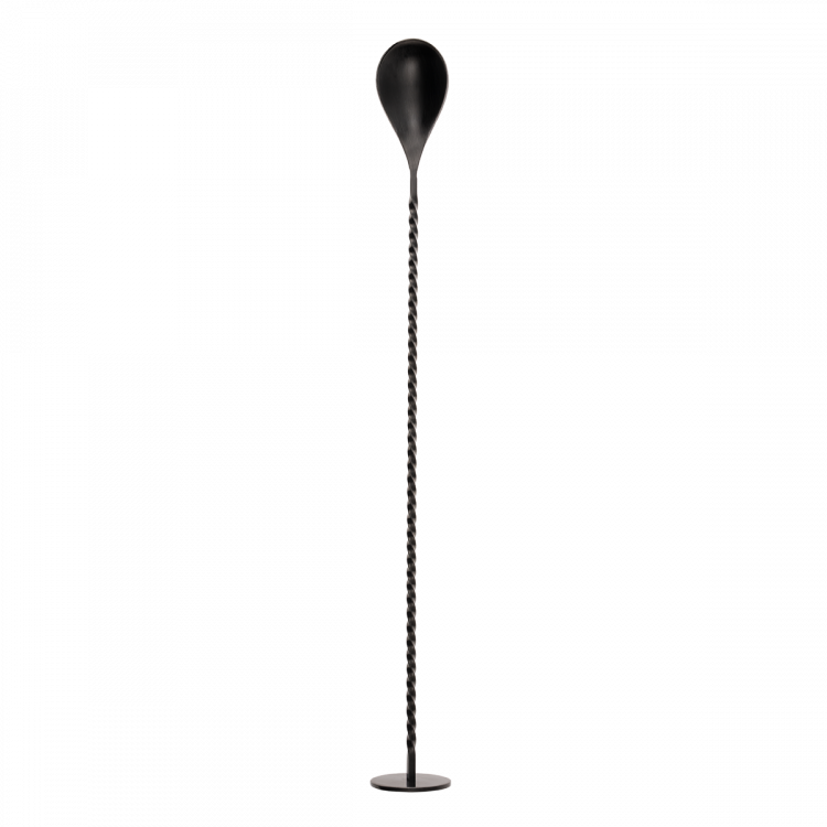 Barlöffel PVD schwarz matt 28 cm auf Hängekarton Basic Bar