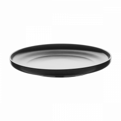 Teller flach U-Coupe schwarz 25 cm – Flow