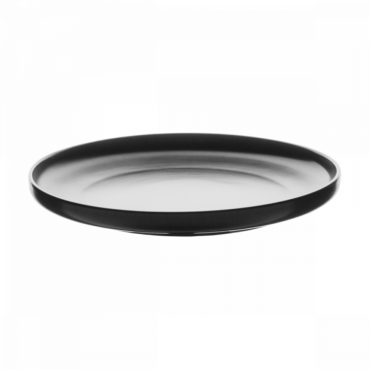 Teller flach U-Coupe schwarz 25 cm – Flow
