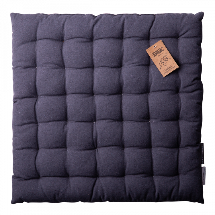 Stuhlkissen 40 x 40 x 4 cm Stahlgrau - Basic Ambiente