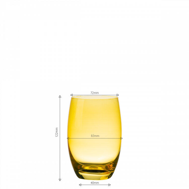 Tumbler Barrel 460 ml gelb Set 6-tlg. Optima Glas Lunasol color
