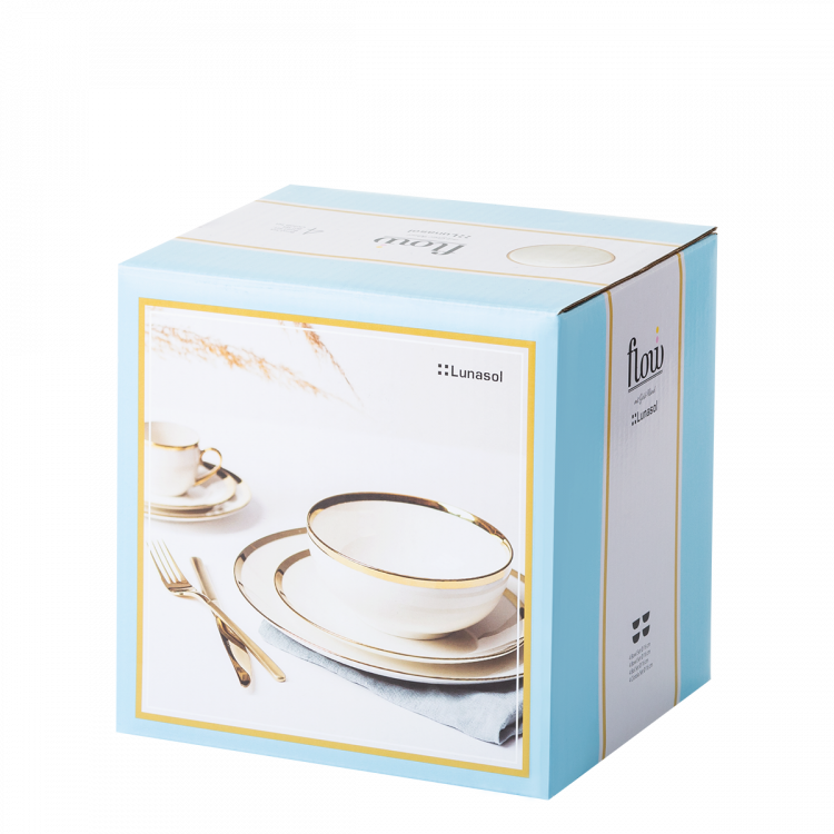 Bowl 16 cm Set 4-tlg. - FLOW Lunasol mit Gold-Rand