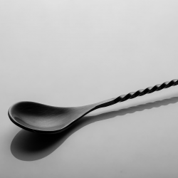 Barlöffel PVD schwarz matt 28 cm auf Hängekarton Basic Bar