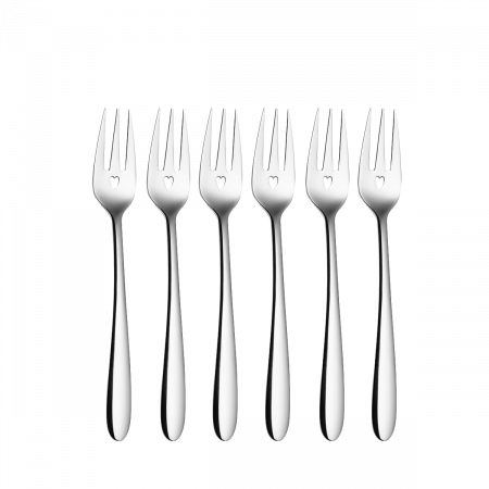 Kuchengabel-Set mit Herz 6 tlg. - Love Cutlery
