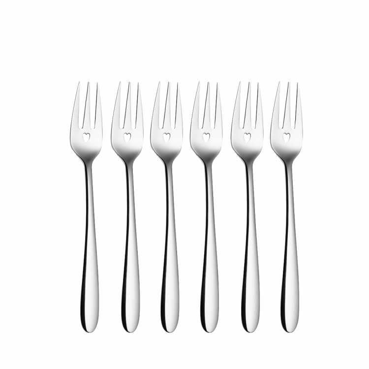 Kuchengabel-Set mit Herz 6 tlg. - Love Cutlery