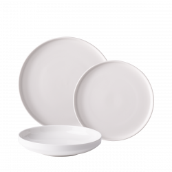 Teller-Set 12-tlg. U-Coupe FLOW Lunasol white
