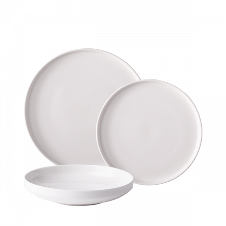 Teller-Set 12-tlg. U-Coupe FLOW Lunasol white