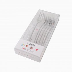 Kuchengabel-Set mit Herz 6 tlg. - Love Cutlery
