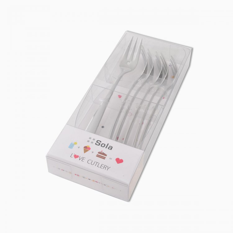 Kuchengabel-Set mit Herz 6 tlg. - Love Cutlery