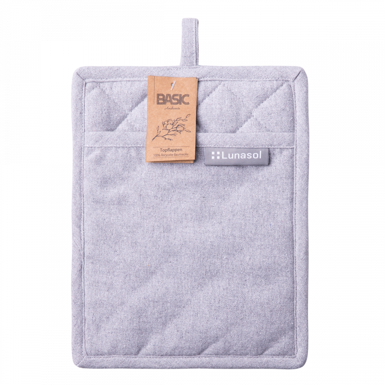 Topflappen 19 x 24 cm Silber-Melange - Basic Ambiente