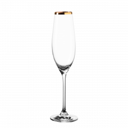Champagner 210 ml - PREMIUM Glas Crystal mit Gold-Rand
