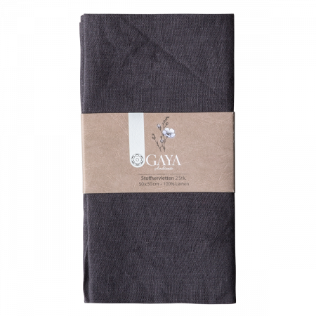 Stoffservietten 50 x 50 cm Anthrazit, 2 Stk. - Gaya Ambiente