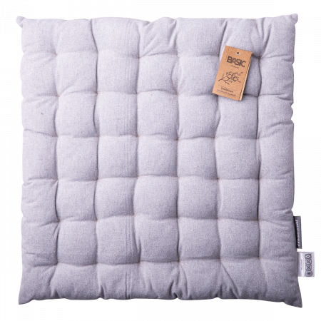 Stuhlkissen 40 x 40 x 4 cm Silber-Melange - Basic Ambiente