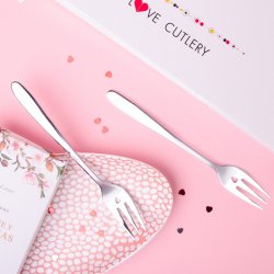 Kuchengabel-Set mit Herz 6 tlg. - Love Cutlery