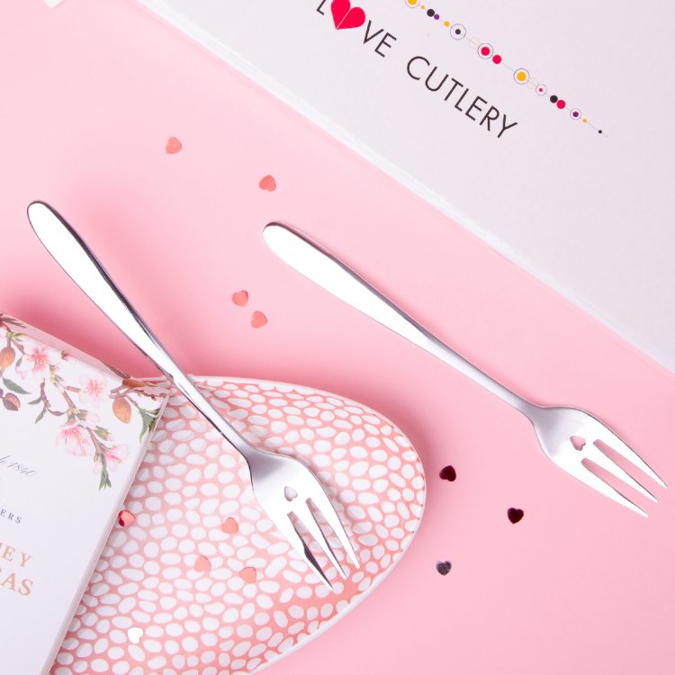 Kuchengabel-Set mit Herz 6 tlg. - Love Cutlery