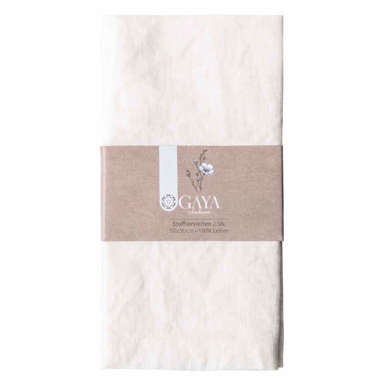 Stoffservietten 50 x 50 cm Offwhite, 2 Stk. - Gaya Ambiente