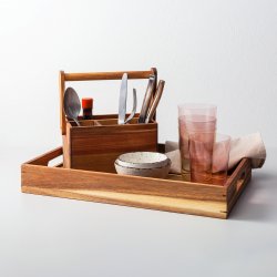Serviertablett Akazie 45.7 x 30.5 x 6.3 cm - FLOW Wooden