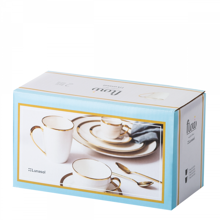 Mug 360ml, Set 2-tlg. - FLOW Lunasol mit Gold-Rand