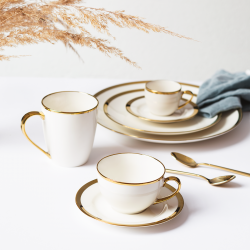 Mug 360ml, Set 2-tlg. - FLOW Lunasol mit Gold-Rand