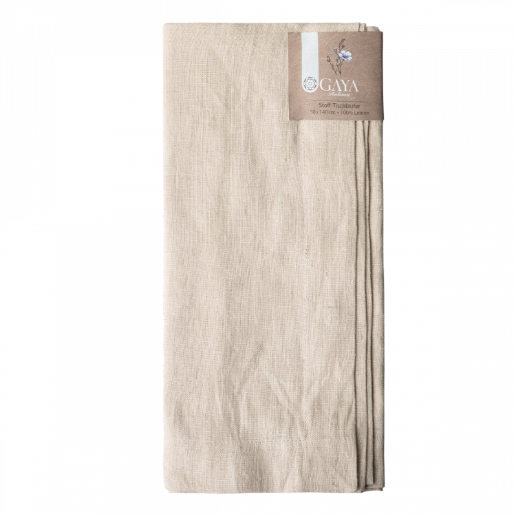 Stoff-Tischläufer 50 x 140 cm Kalk - Gaya Ambiente