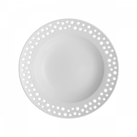 Teller tief 23 cm FLOW Perforated weiss
