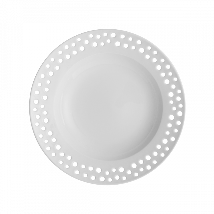 Teller tief 23 cm FLOW Perforated weiss