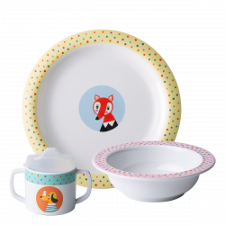 Kinderset 3-tlg. Melamin KIDS WORLD Animals