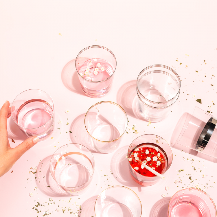 Tumbler 440 ml mit Platin-Streifen Set 6-tlg. - 21st Century Glas Lunasol