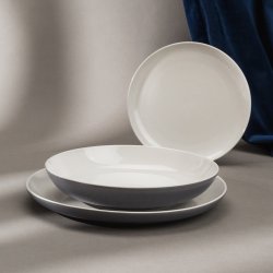 Keramik-Teller Set 12-tlg. – Elements East grey
